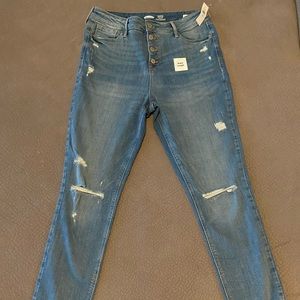 old navy supper skinny high rise ankle length light blue jeans